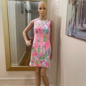 Lilly Pulitzer Pink and Green Floral Mini Dress